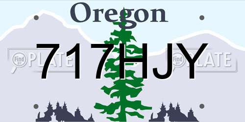 717HJY Oregon License Plate