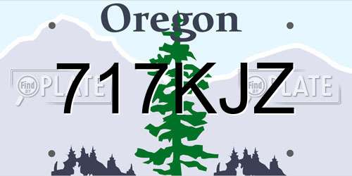 717KJZ Oregon License Plate