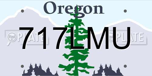 717LMU Oregon License Plate