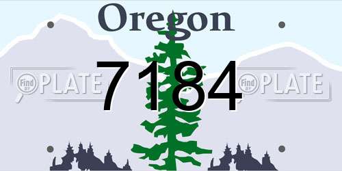 7184 Oregon License Plate