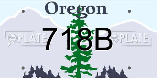 718B Oregon License Plate