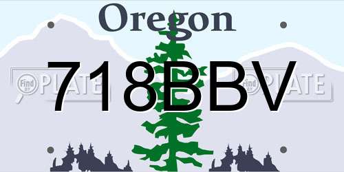 718BBV Oregon License Plate