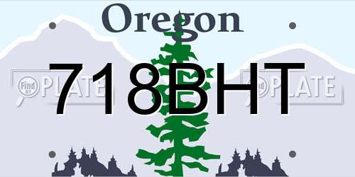 718BHT Oregon License Plate