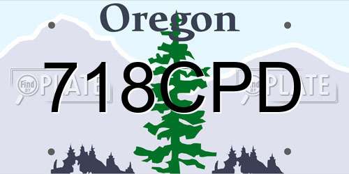 718CPD Oregon License Plate