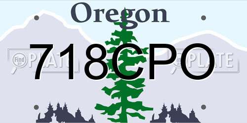 718CPO Oregon License Plate
