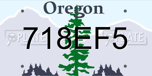 718EF5 Oregon License Plate