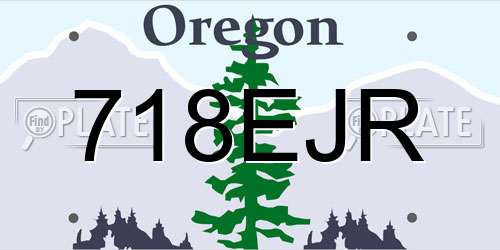 718EJR Oregon License Plate