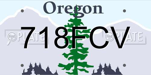 718FCV Oregon License Plate