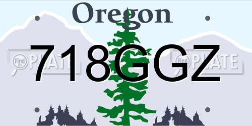 718GGZ Oregon License Plate