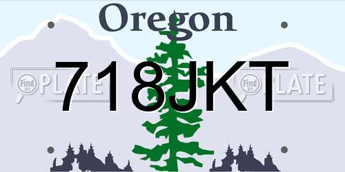 718JKT Oregon License Plate
