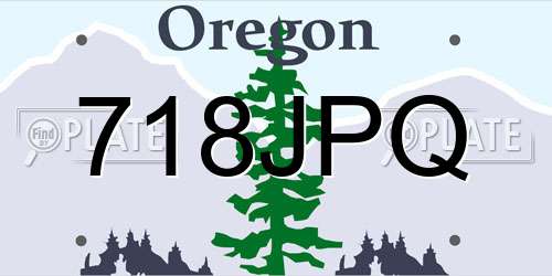718JPQ Oregon License Plate