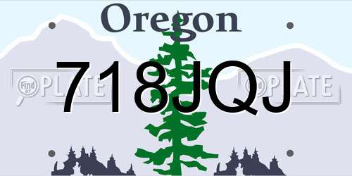 718JQJ Oregon License Plate