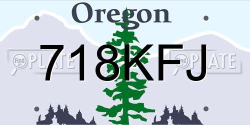 718KFJ Oregon License Plate
