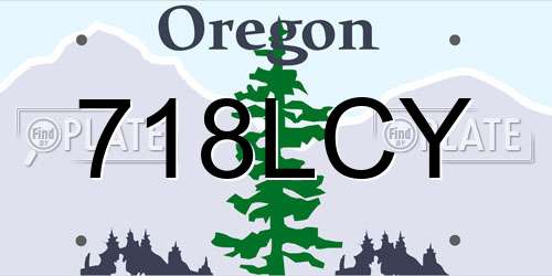 718LCY Oregon License Plate