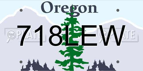 718LEW Oregon License Plate