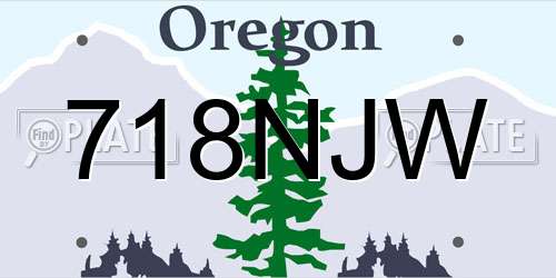 718NJW Oregon License Plate