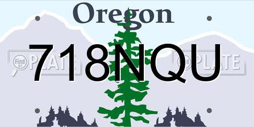 718NQU Oregon License Plate