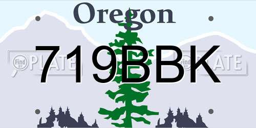 719BBK Oregon License Plate