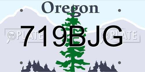 719BJG Oregon License Plate