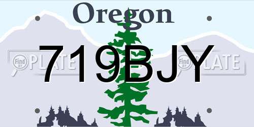719BJY Oregon License Plate