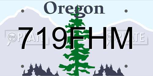 719FHM Oregon License Plate