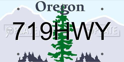 719HWY Oregon License Plate