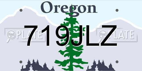 719JLZ Oregon License Plate