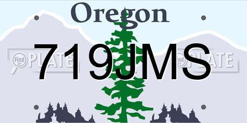 719JMS Oregon License Plate