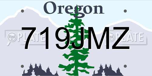 719JMZ Oregon License Plate