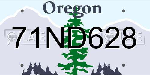 71ND628 Oregon License Plate