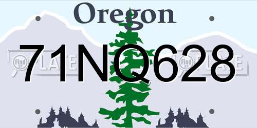 71NQ628 Oregon License Plate