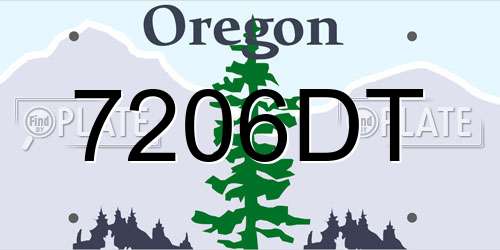 7206DT Oregon License Plate