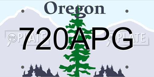 720APG Oregon License Plate