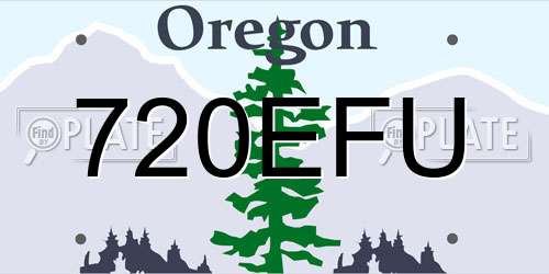 720EFU Oregon License Plate