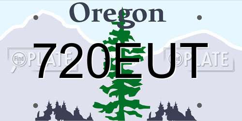 720EUT Oregon License Plate