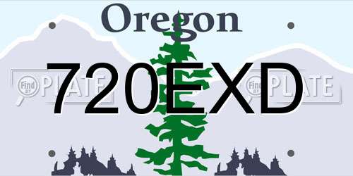 720EXD Oregon License Plate