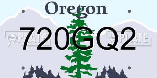 720GQ2 Oregon License Plate