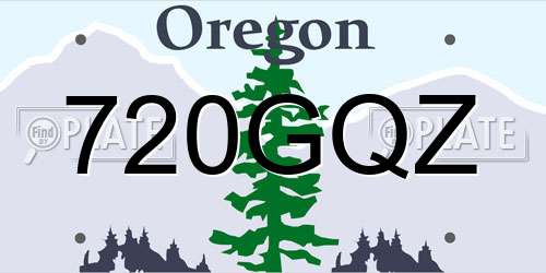 720GQZ Oregon License Plate