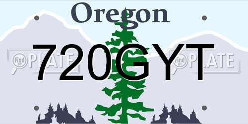 720GYT Oregon License Plate