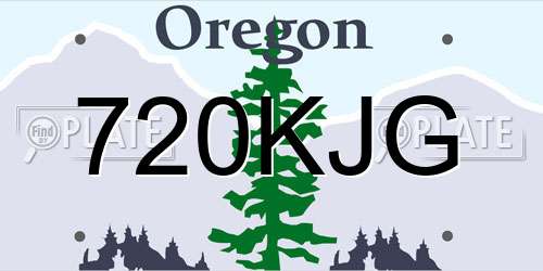 720KJG Oregon License Plate
