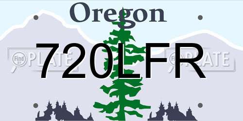 720LFR Oregon License Plate