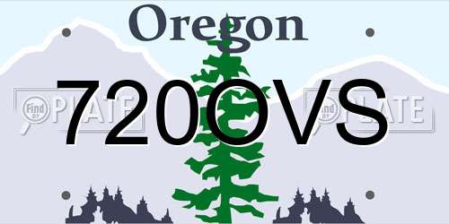 720OVS Oregon License Plate