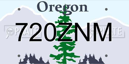 720ZNM Oregon License Plate