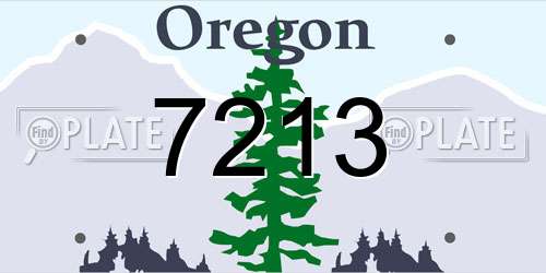 7213 Oregon License Plate