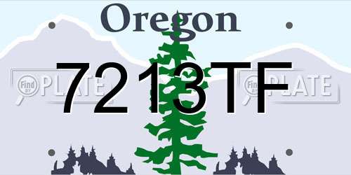 7213TF Oregon License Plate