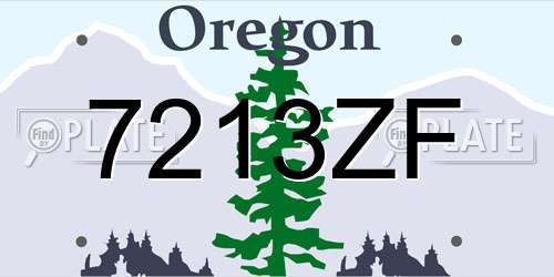7213ZF Oregon License Plate