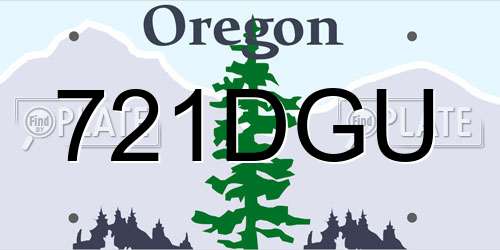 721DGU Oregon License Plate