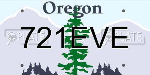 721EVE Oregon License Plate