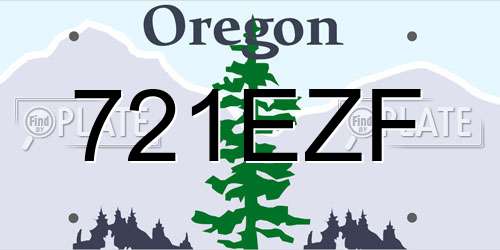 721EZF Oregon License Plate