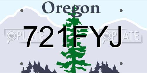 721FYJ Oregon License Plate